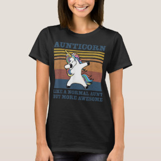 Aunticorn Like A Normal Aunt Vintage Unicorn Funny T-Shirt