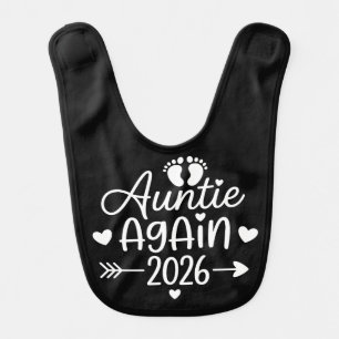Auntie Again 2026 Pregnancy Announcement Baby Bib