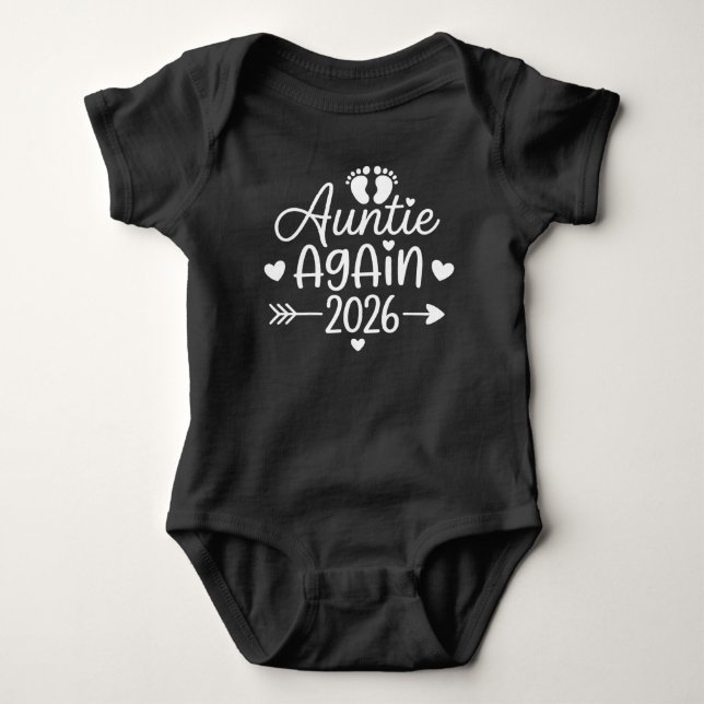Auntie Again 2026 Pregnancy Announcement Baby Bodysuit (Front)