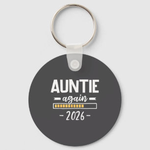 Auntie Again Est 2026 2nd Baby Pregnancy Reveal Keychain