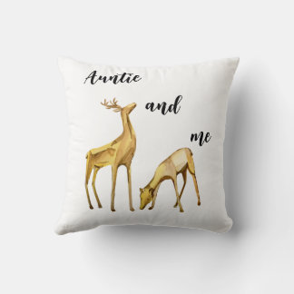 Auntie And Me Deer Throw Pillow