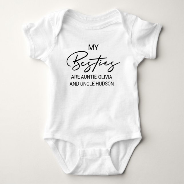 Auntie and Uncle Besties Baby Bodysuit (Front)