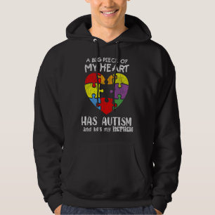 Auntie Autistic Kids Autism Awareness Uncle Fitted Hoodie
