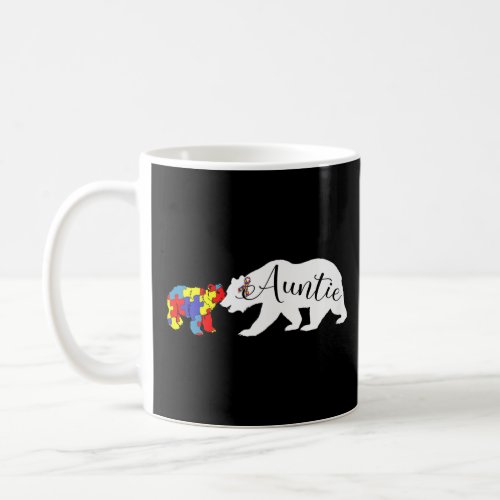 Auntie Bear Autism Awareness Month Aunt Women Niec Coffee Mug