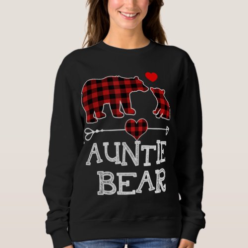 Auntie Bear Shirt Red Buffalo Plaid Auntie Bear P Sweatshirt