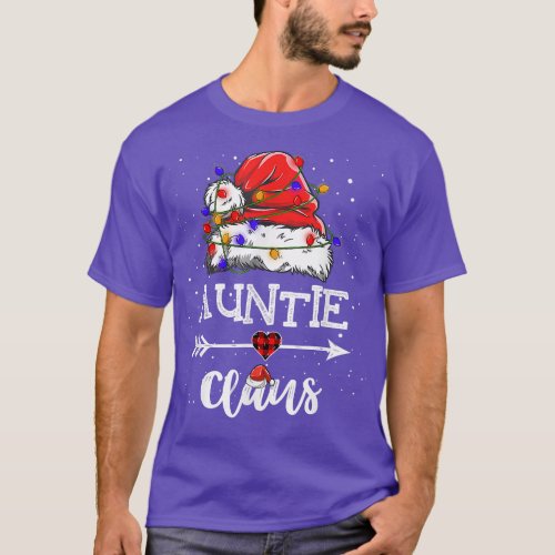 Auntie Claus Christmas Light Pajama Family Matchin T_Shirt