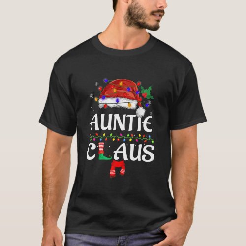 Auntie Claus Matching Family Christmas Pajamas Xma T_Shirt