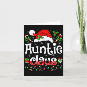 Auntie Claus Shirt Christmas Lights Pajama Family Card