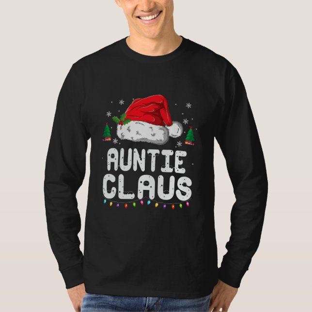 Auntie Claus Shirt Christmas Pajama Family (Front)