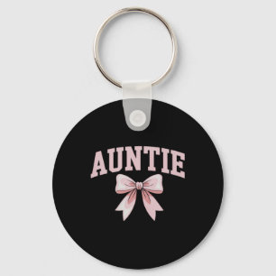 Auntie Coquette Bow Pink Mothers Day Aunt Keychain