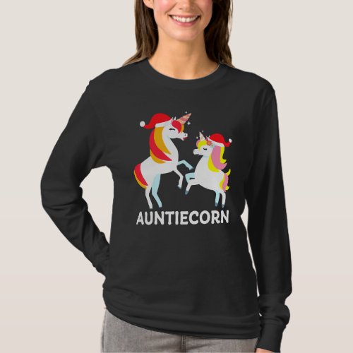 Auntie Corn Unicorn Matching Family Pajama Pj Chri T_Shirt
