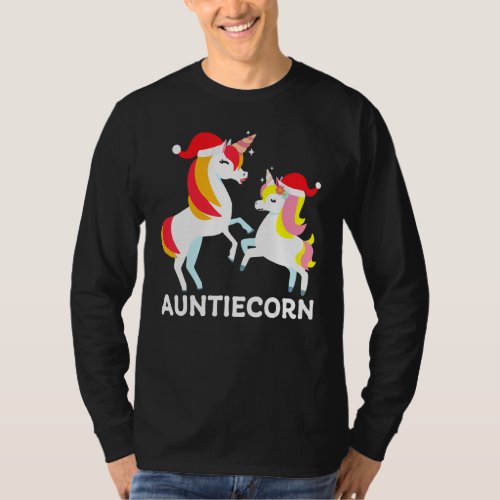 Auntie Corn Unicorn Matching Family Pajama Pj Chri T_Shirt