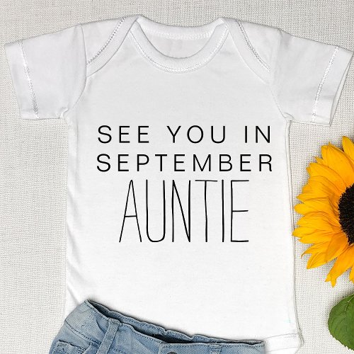 Auntie Custom Baby Announcement New Aunt Reveal Baby Bodysuit