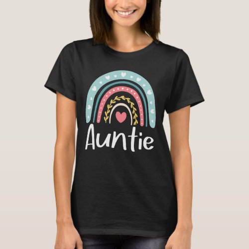 Auntie Cute Aunt Family Matching Rainbow T_Shirt