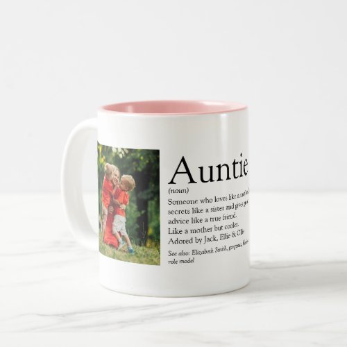 Auntie Definition Quote 2 Photo Two_Tone Coffee Mug