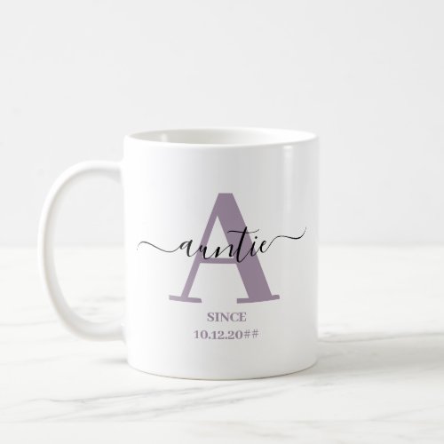 Auntie Elegant Script Monogram Coffee Mug