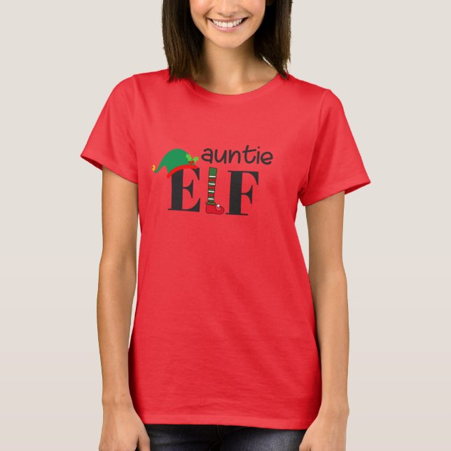 Auntie Elf Christmas T-Shirt (Front)
