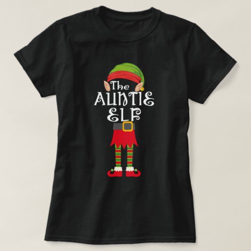 auntie elf family matching christmas T_Shirt