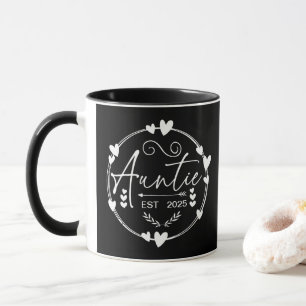 Auntie Est 2025 Baby Announcement Cool Aunt Humor Mug