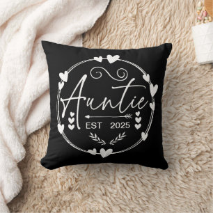 Auntie Est 2025 Baby Announcement Cool Aunt Humor Throw Pillow