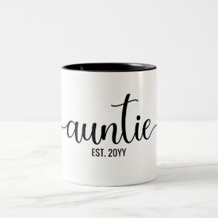 Auntie est   Aunt established   Aunt to be gifts Two-Tone Coffee Mug