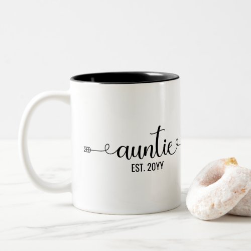 Auntie est  Aunt to be Gifts  Auntie established Two_Tone Coffee Mug