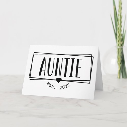 Auntie Est Custom Aunt established New Aunt Gifts Card