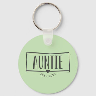 Auntie Est. Custom Aunt established New Aunt Gifts Keychain