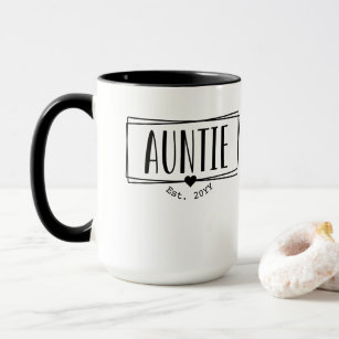 New Baby Announcement Aunt Mug With Custom Name and Estimate Year Promoted to Aunt Gift Pregnancy Announcement,Custom New Aunt Gift