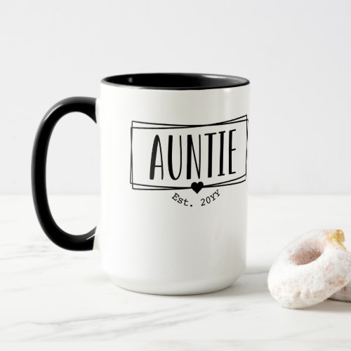 Auntie Est Custom Aunt established New Aunt Gifts Mug
