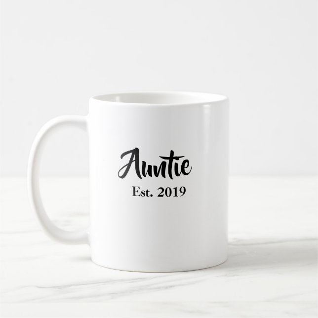 Auntie Established 2019 Aunt Mug (Left)