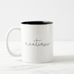 Auntie Established | Aunt Gift Two-Tone Coffee Mug<br><div class="desc">This mug features the text auntie in a beautiful script with "est" and the year! This would make a perfect gift for her for the perfect pregnancy announcement for that unexpected surprise that the soon to be auntie can use forever! Change the color of the cup lining to blue for...</div>
