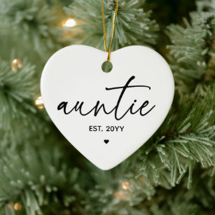 Auntie Established Elegant Typography New Aunt Ceramic Ornament