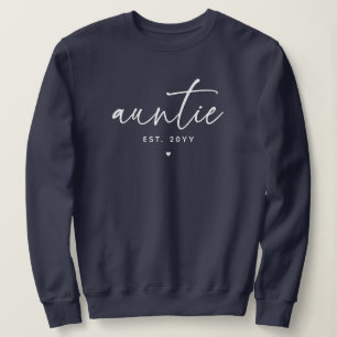 Auntie Established Elegant Typography New Aunt Sweatshirt