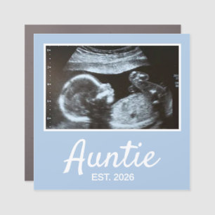 Auntie Established Script Pregnancy Announcement Car Magnet