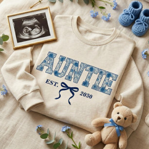 Auntie Floral Varsity Letter Coquette Bow Custom Tri-Blend Shirt