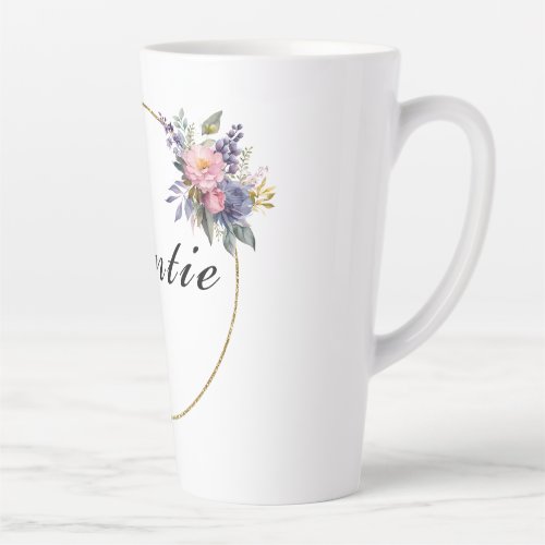 Auntie Floral Watercolor Latte Mug