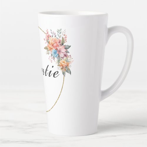 Auntie Floral Watercolor Latte Mug
