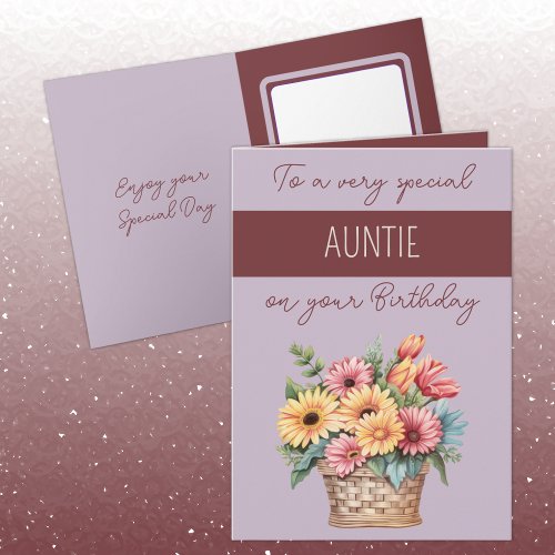 Auntie gerbera purple burgundy birthday