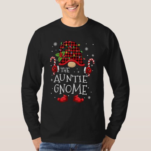 Auntie Gnome Buffalo Plaid Christmas Tree Family X T_Shirt