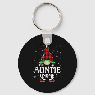Auntie Gnome Buffalo Plaid Matching Family Christm Keychain