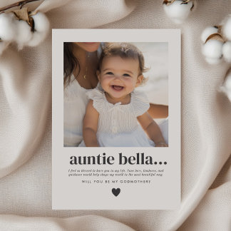 Auntie Godmother Square Photo Invitation