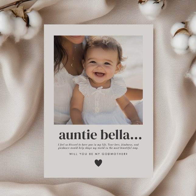 Auntie Godmother Square Photo Invitation (Auntie Godmother Square Photo Card)