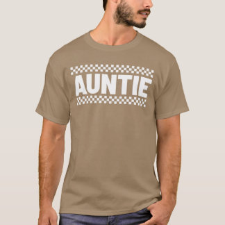 Auntie Hosting Race Pit Crew Checkered Birthday Pa T-Shirt