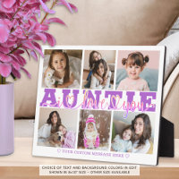 AUNTIE I Love You 6 Photo Collage Purple Pink 8x10