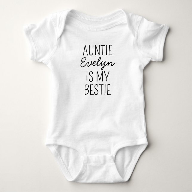 Auntie is My Bestie - Cute Personalized Baby Bodysuit (Front)