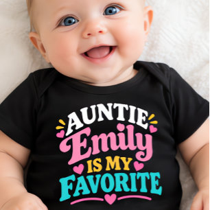 Auntie Is My Favorite Personalized Baby Bodysuit