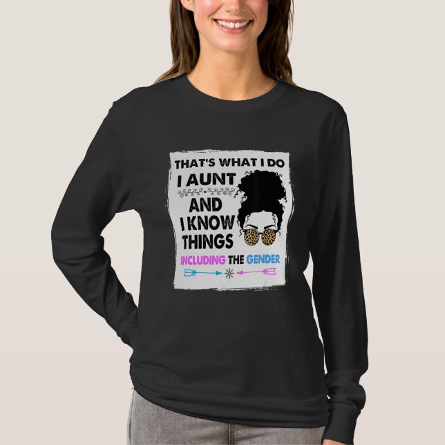 Auntie Keeper Of The Gender Reveal Party Ideas Leo T-Shirt (Front)