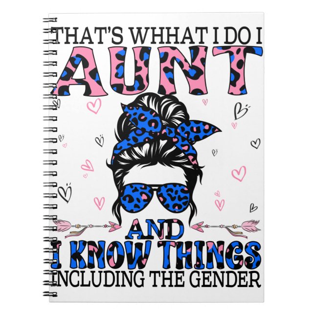 Auntie Keeper of the Gender Reveal Party Ideas Notebook (Front)