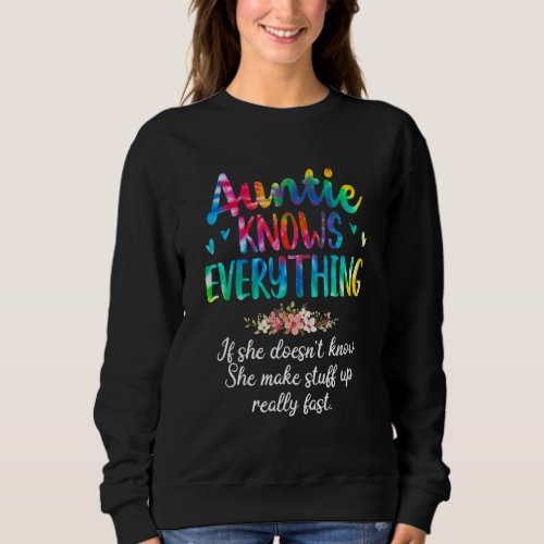 Auntie Knows Everything Tie Dye Outfit For Women M Sweatshirt